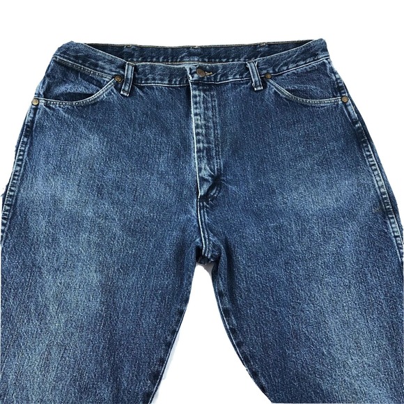Wrangler 13MWZWD Denim Jeans 38x32 Cowboy Jeans Straight Leg Patch Logo Rodeo - Picture 3 of 7